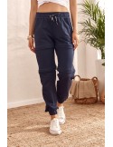 Navy blue three-piece trousers FI601 - Online store - Boutique